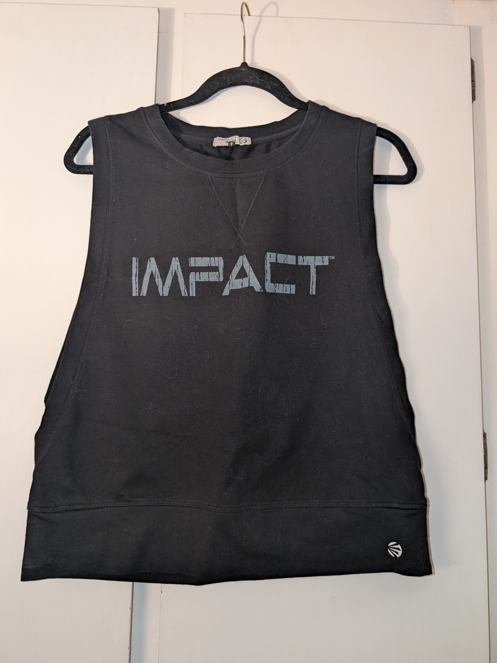 Impact Women's Black Muscle Tank — Logo Front